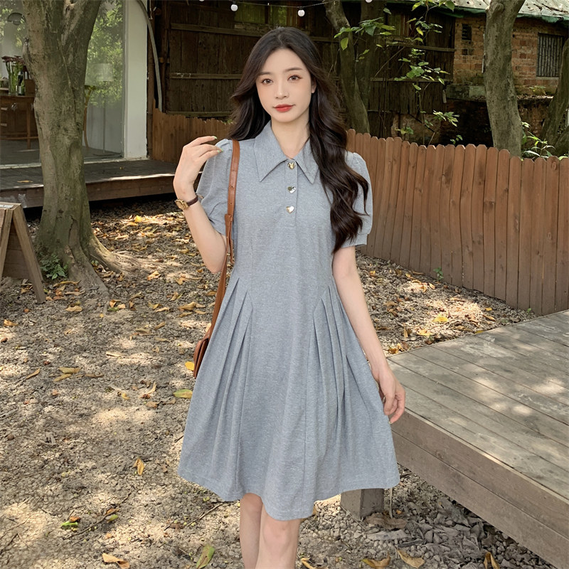 เดรสแขนสั้น มีไซส์ L-4XLอก 38-47 นิ้ว ใส่ได้ทั้งสาวหุ่นดีน่ารักจนถึงสาวอวบพลัสไซส์