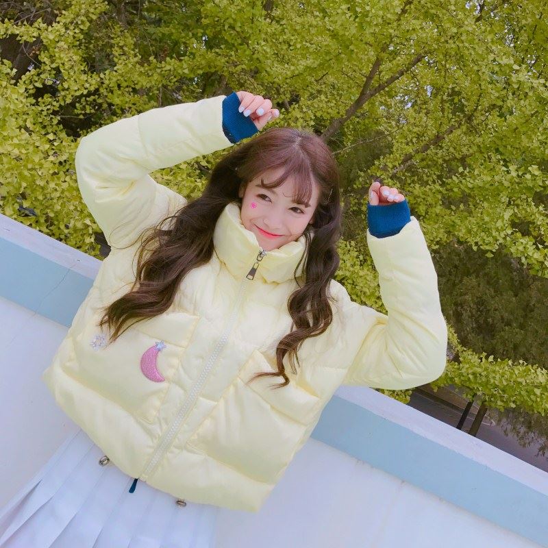 เสื้อกันหนาว ตัวสั้น สีเหลืองน่ารักมาๆ งานจริงตามแบบเลยจ้า