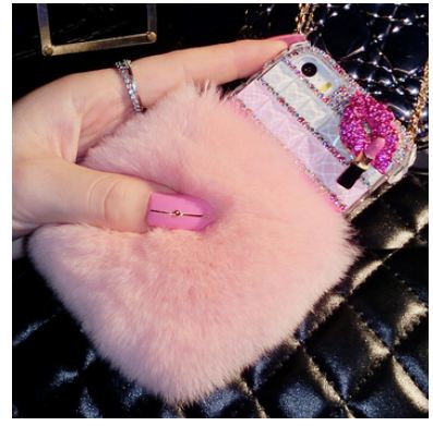 เคสขนเฟอร์ เคส สำหรับ SONY Xperia Z ZL Z1 Z2 Z3 ขนกระต่าย สีชมพู ติดคริสตัล รูปลิปสติก ทาปาก เคส sony แบบเก๋ ๆ 895088_7
