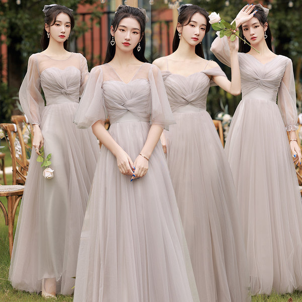 ชุดเพื่อนเจ้าสาวสีเทา ชุดเพื่อนเจ้าสาว ชุดไปงานแต่งงาน
