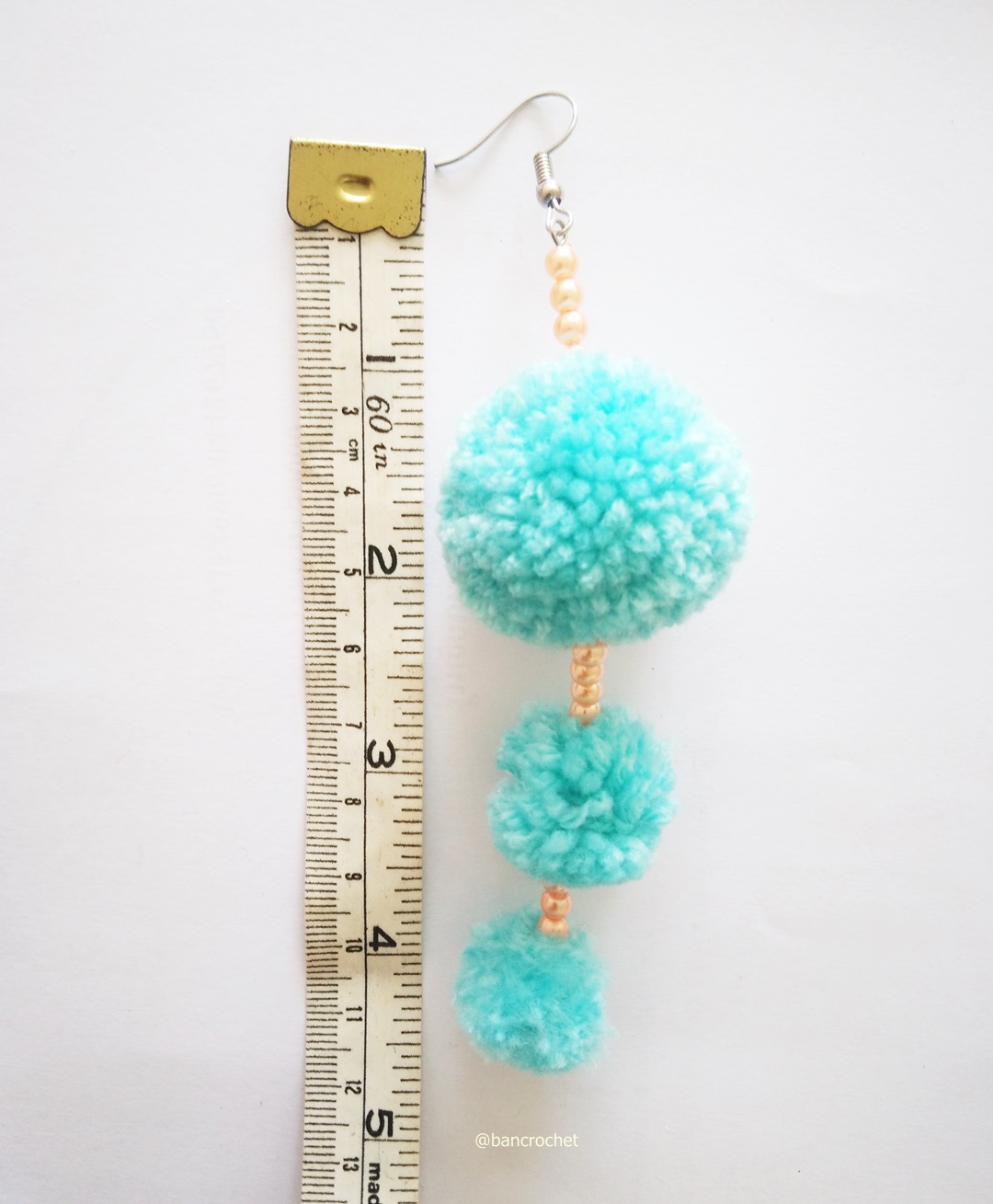 ต่างหูถักโครเชต์ crochet earrings หลากสี 5 นิ้ว