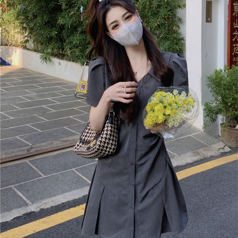เดรสแขนสั้น มีไซส์ L-4XLอก 38-47 นิ้ว ใส่ได้ทั้งสาวหุ่นดีน่ารักจนถึงสาวอวบพลัสไซส์