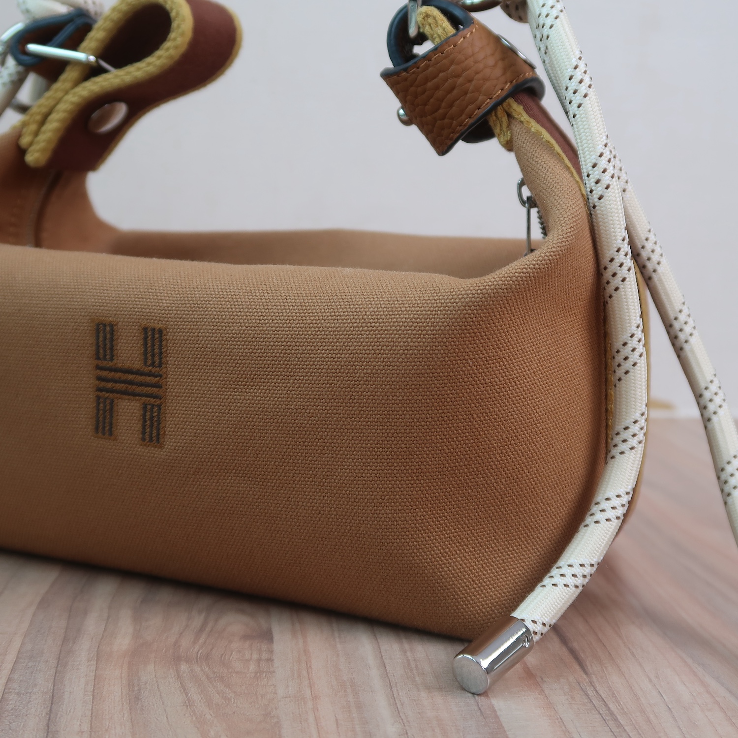 Hermes Brown Canvas Bride-A-Brac Case Small Bag