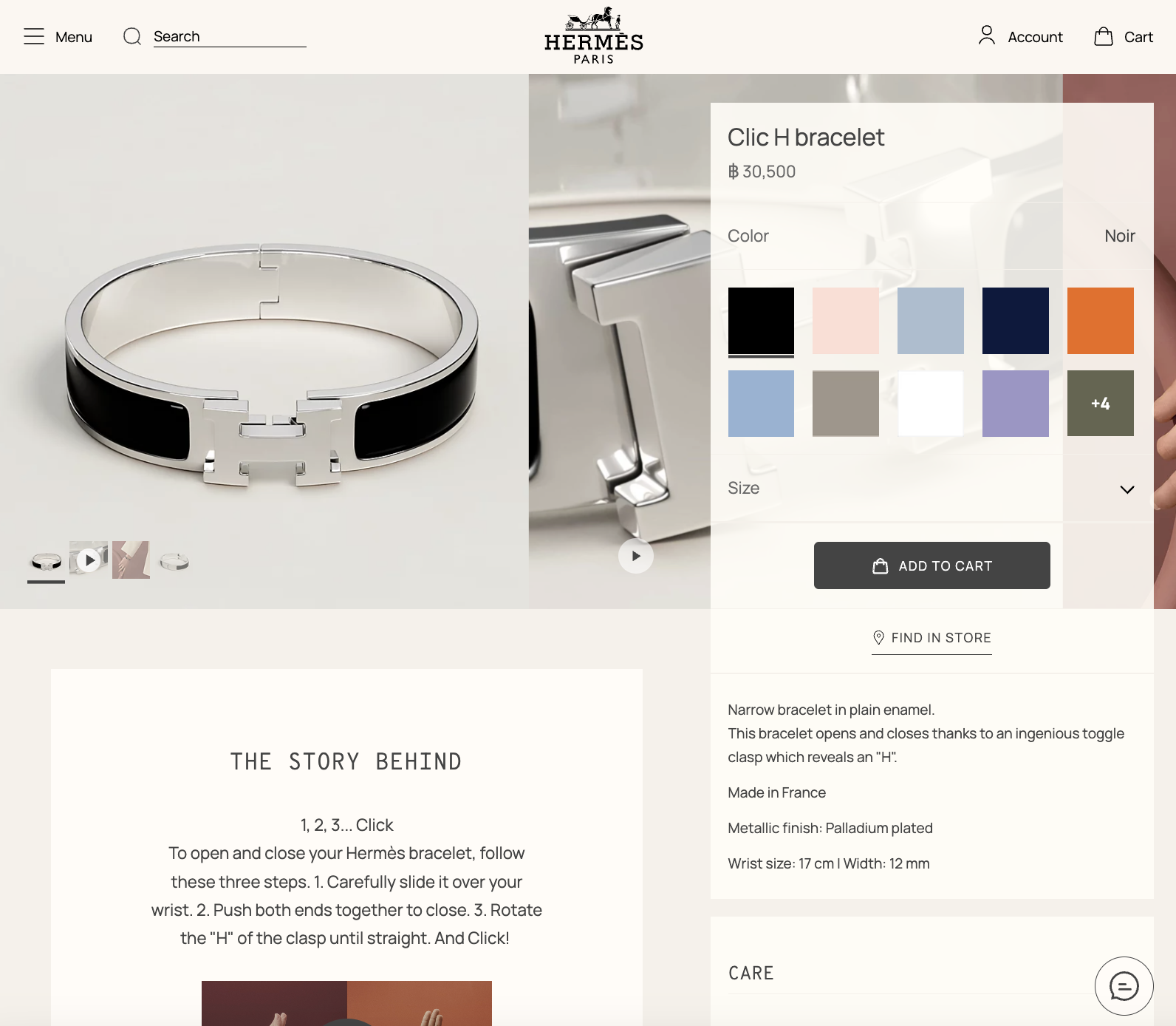 Hermes Black Clic Clac H Bracelet