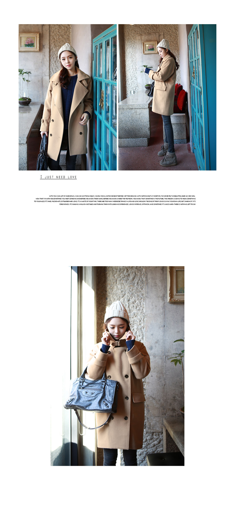 เสื้อโค้ทกันหนาว ดีเทลเยอะ ใส่ได้หลายแบบ ผ้าวูลเนื้อดีหนานุ่ม บุซับในกันลม สีครีม พร้อมส่งจ้า ครีม