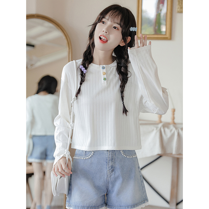 เสื้อผ้าวัยรุ่นเกาหลี เสื้อยืดวัยรุ่นผู้หญิง มีขนาด S M L XL