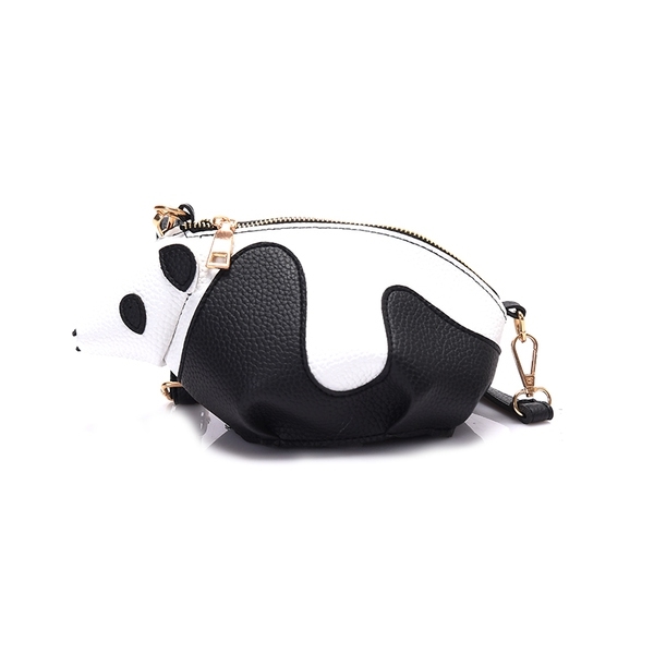 กระเป๋าสะพายหนัง หมีแพนด้า ทรงไม่เหมือนใคร พร้อมส่ง black