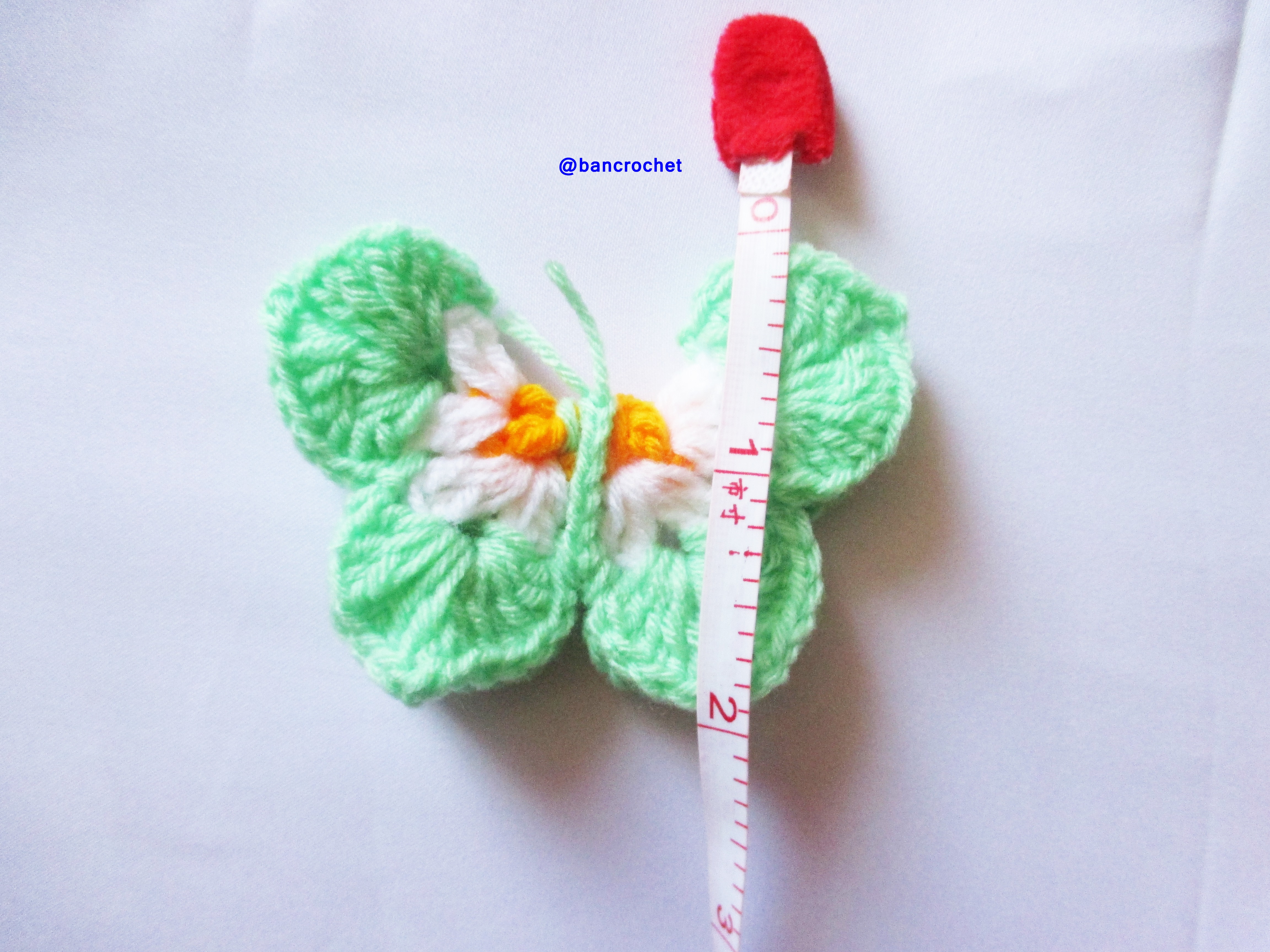 Bancrochet ผีเสื้อถักโครเชต์ Crochet Butterfly หลากสี 3x2 นิ้ว