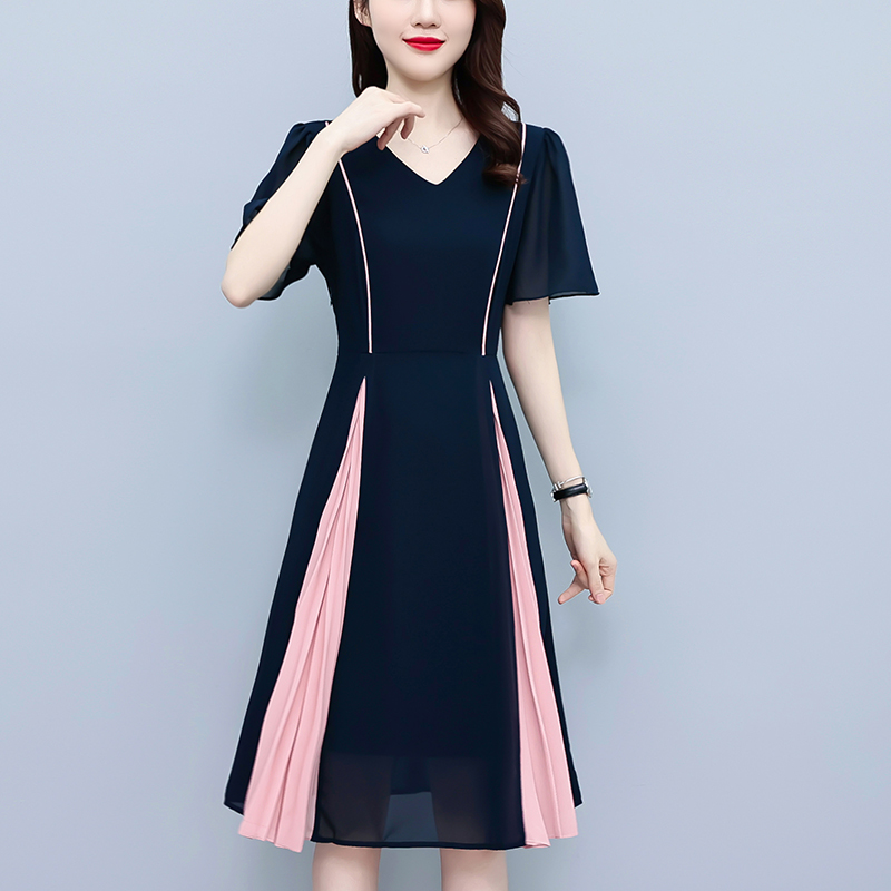 เดรสแขนสั้น มีไซส์ L-5XLอก 38-48 นิ้ว ใส่ได้ทั้งสาวหุ่นดีน่ารักจนถึงสาวอวบพลัสไซส์