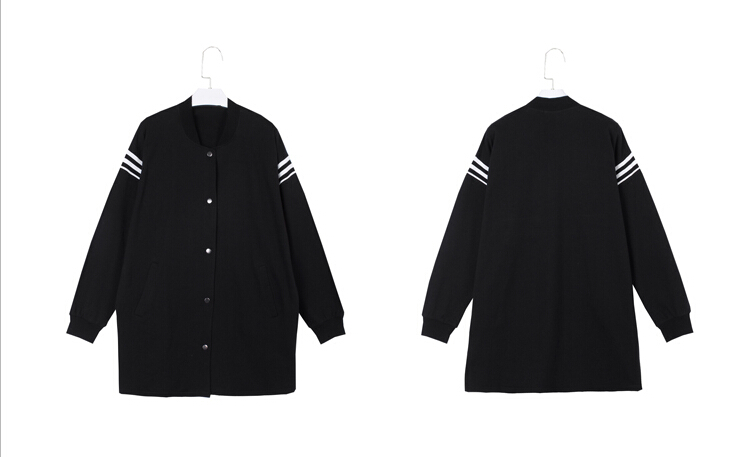 เสื้อคลุมทรงโคล่ง สีดำ แต่ขลิบสีขาว เก๋ๆ ใส่คลุมชิลๆ สบายๆ ผ้า Cotton เนื้อแน่นนุ่มลื่น black