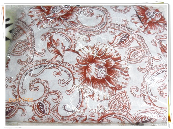 ผ้าปูที่นอน ผ้าปูเตียง 6 ฟุต 5 ชิ้น ลายดอกไม้สีน้ำตาล P003