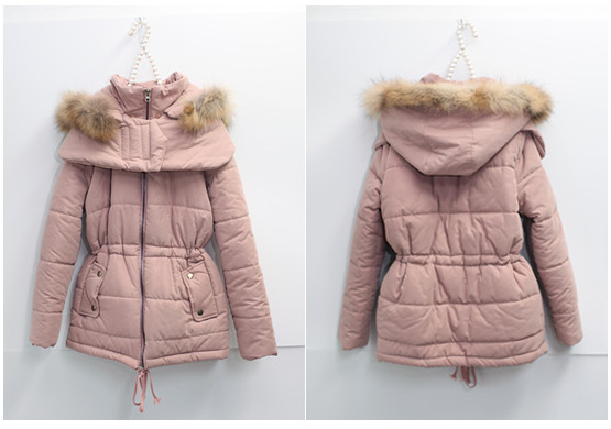 เสื้อโค้ทกันหนาว อุ่นมาก กันหนาวได้ดีค่ะ แต่งขนเฟลอช่วงฮู้ด แบรนด์ RJ STORY แท้ พร้อมส่ง ชมพูหม่น ออกกะปิ