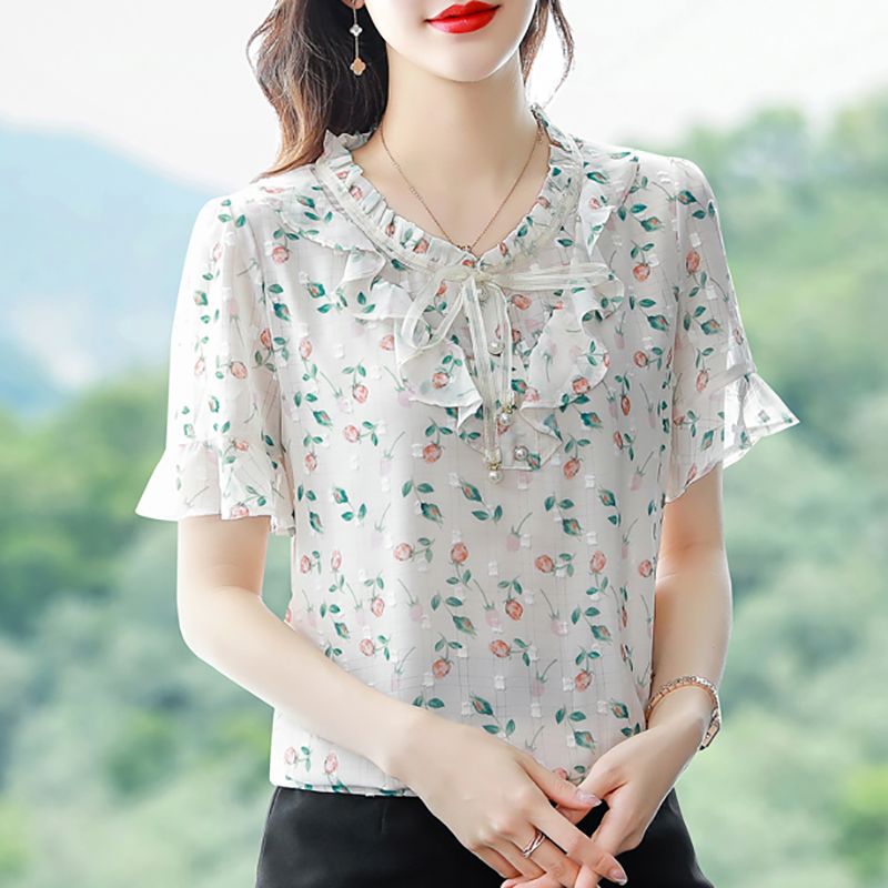 เสื้อชีฟอง เสื้อแฟชั่นสุภาพสตรีวัยผู้ใหญ่ มีไซต์ อก34นิ้ว-43นิ้ว