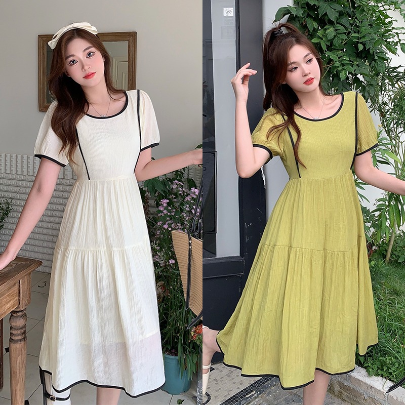 เดรสแขนสั้น มีไซส์ L-4XLอก 38-47 นิ้ว ใส่ได้ทั้งสาวหุ่นดีน่ารักจนถึงสาวอวบพลัสไซส์ จัดส่งฟรี! ทักแชทสั่งซื้อ