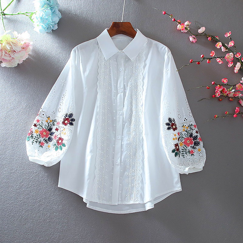 เสื้อลินิน เสื้อผ้าฝ้ายลินิน เสื้อเชิ้ตผ้าลินิน ปักลายสวยๆด้วยด้าย สไตล์VINTAGE BY Dreamroom