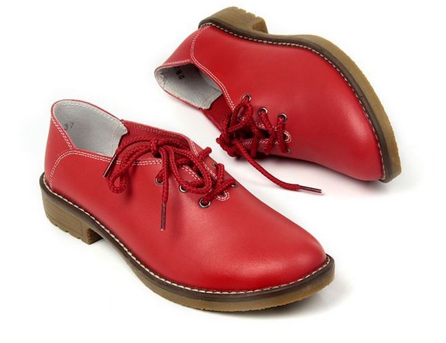 รองเท้าหุ้มส้น ผู้หญิง รองเท้าหนังแท้ สไตล์ oxford รองเท้าผู้หญิง หุ้มส้น สีแดง แบบเรียบ ๆ มีสไตล์ รองเท้าหนังผู้หญิง แบบ เท่ ๆ 909981_2