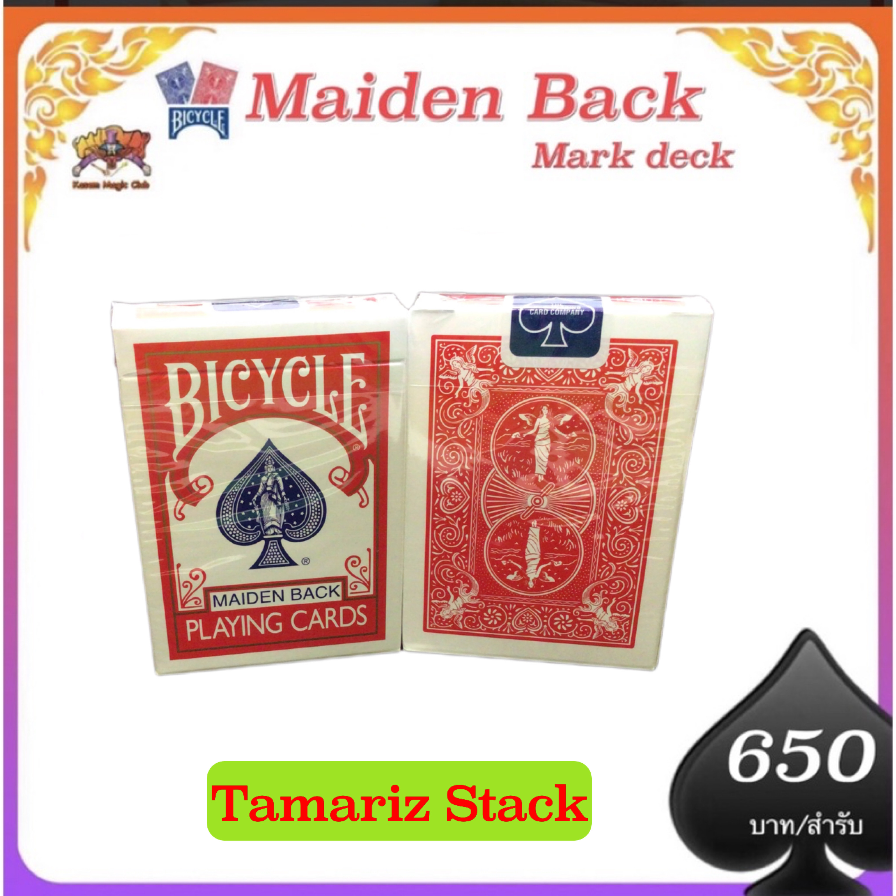 Bicycle maiden back Mark deck แกะดอก Tamariz stack
