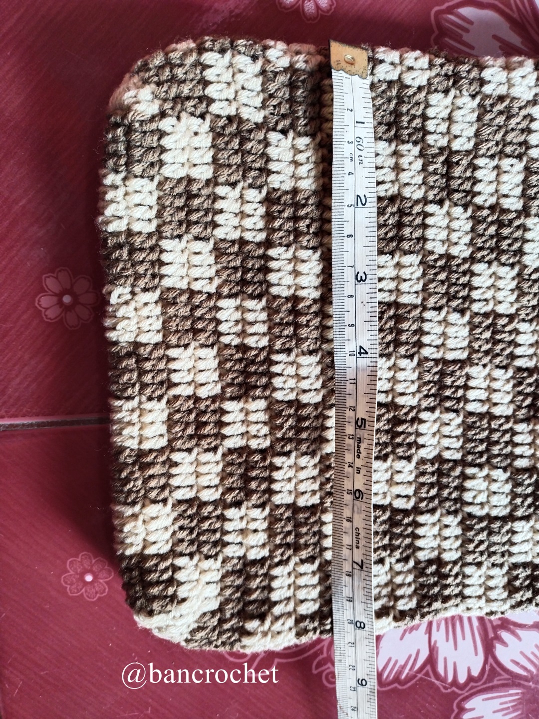 Bancrochet กระเป๋าถักลายตาราง Crochet Bag หลากสี 20*20 cm