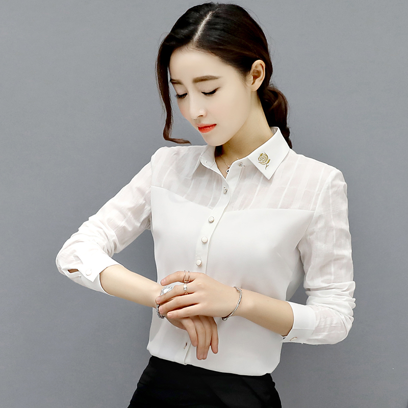 เสื้อเชิ้ตผ้าชีฟองลูกไม้