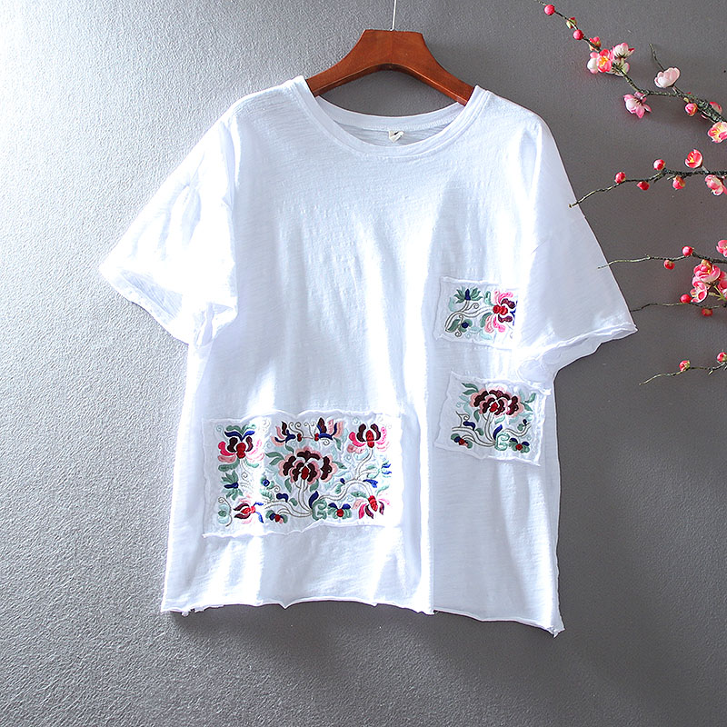 เสื้อลินิน เสื้อผ้าฝ้ายลินิน เสื้อเชิ้ตผ้าลินิน ปักลายสวยๆด้วยด้าย สไตล์VINTAGE BY Dreamroom