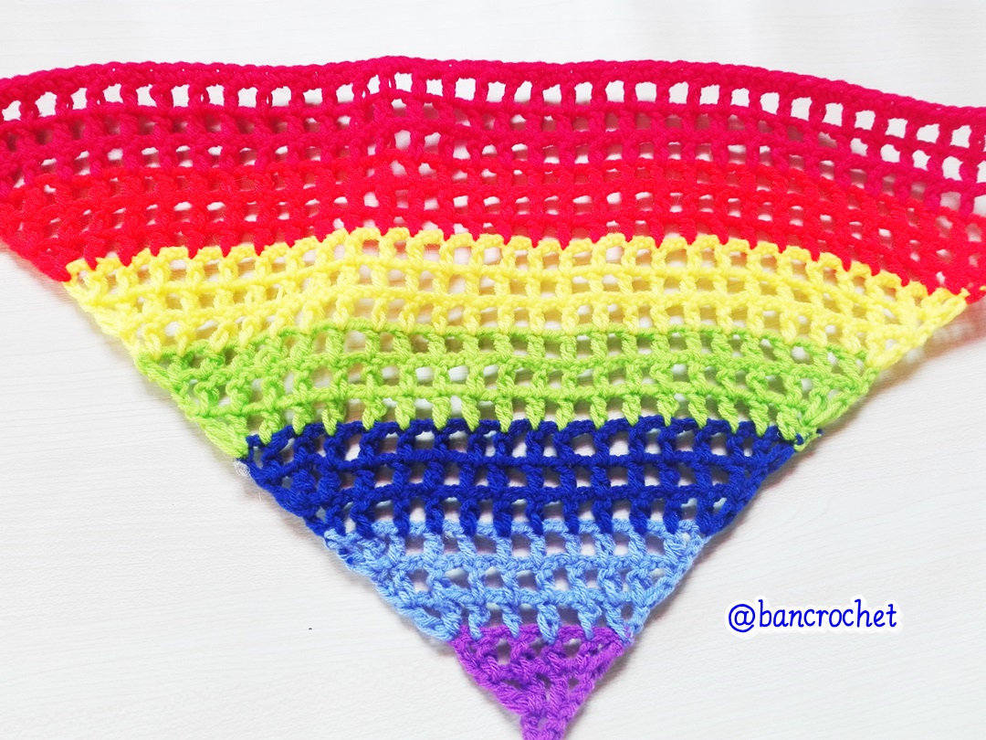 Bancrochet ที่คาดผมถักโครเชต์lสามเหลี่ยม crochet headband สีรุ้ง 18*9*9 inch