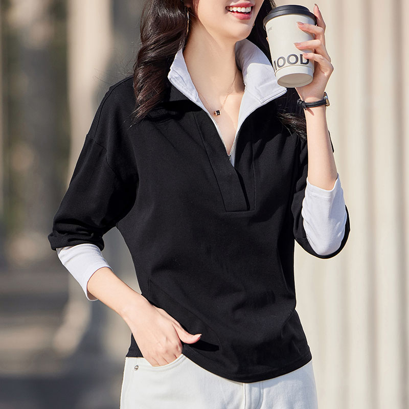 เสื้อยืดสีดำ แฟชั่น เสื้อยืด T-shirt สีดำ สวมใส่สบาย ไม่ร้อน