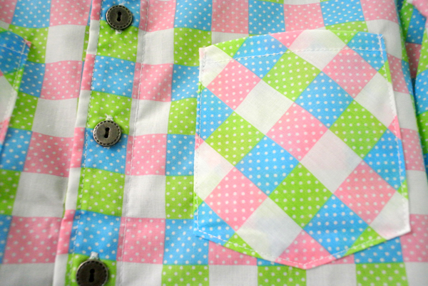 เสื้อเชิ้ตลายสก๊อตผู้หญิง สีเขียว-ขาว-ชมพู-ฟ้า