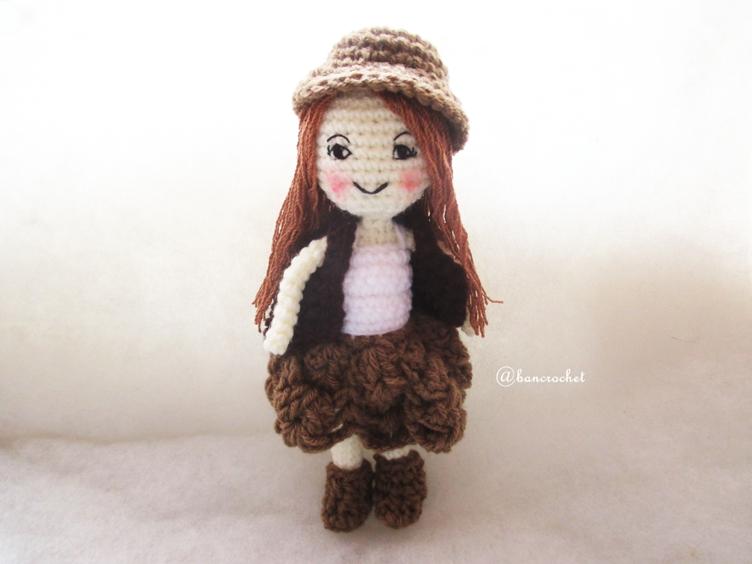 ตุ๊กตาเด็กผู้หญิงถัก ขนาด 7 นิ้ว girl amigurumi crochet dolls