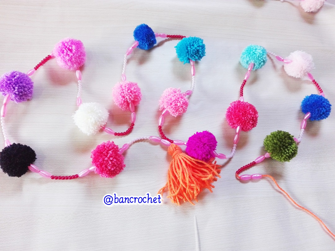 Bancrochet ม่านประตูโครเชต์ มู่ลี่ฉากกันห้อง crochet door hanging หลากสี 160 cm