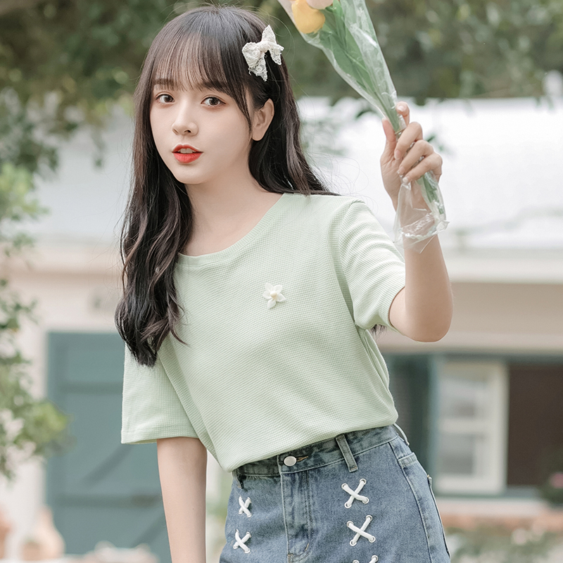 เสื้อผ้าวัยรุ่นเกาหลี เสื้อยืดวัยรุ่นผู้หญิง มีขนาด S M L XL