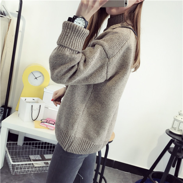 Sweater เสื้อไหมพรมถักคอตั้ง เก๋ๆ ไหมพรมยืดได้เยอะ