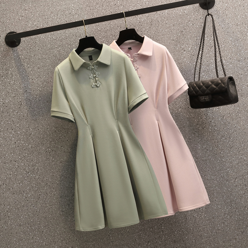 เดรสแขนสั้น มีไซส์ L-4XLอก 38-47 นิ้ว ใส่ได้ทั้งสาวหุ่นดีน่ารักจนถึงสาวอวบพลัสไซส์