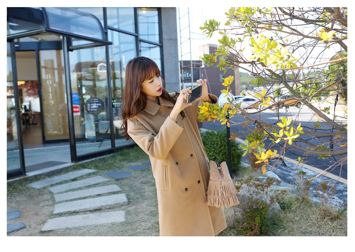 OverCoat เสื้อโค้ทกันหนาวตัวยาว สีน้ำตาล งานดี ผ้าวูลเนื้อดีเรียบไม่เป็นขุย บุซับในกันลมอย่างดี พร้อมส่ง