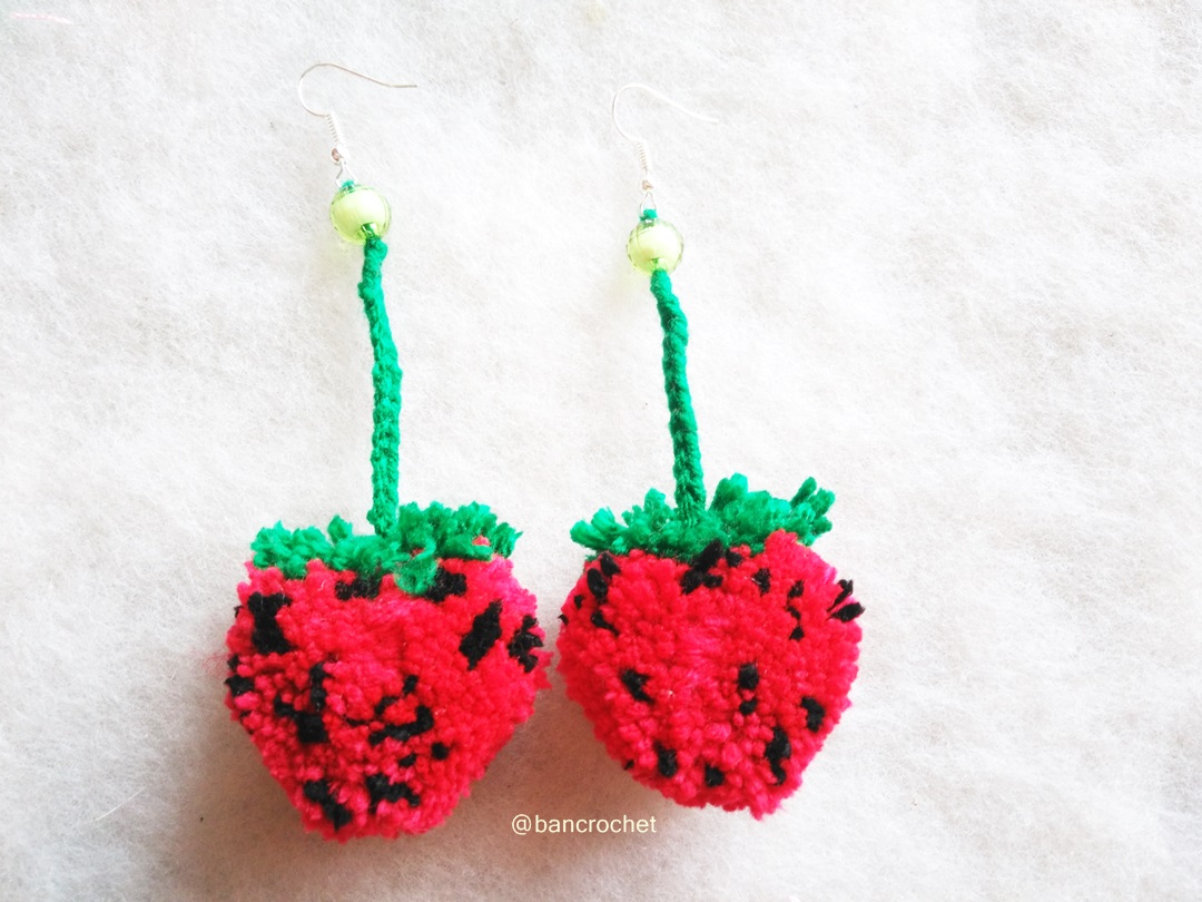 Bancrochet ต่างหูถักโครเชต์ crochet earring หลากสี 4-6 นิ้ว