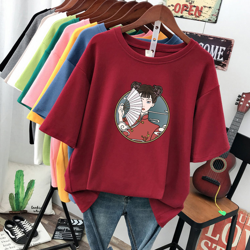 เสื้อยืดคอตตอน สกรีนลายน่ารัก มีหลากหลายสี ส่งฟรีทั่วไทย BY JIMIAO