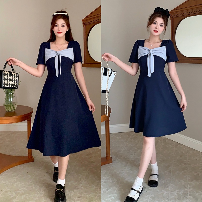เดรสแขนสั้น มีไซส์ L-4XLอก 38-47 นิ้ว ใส่ได้ทั้งสาวหุ่นดีน่ารักจนถึงสาวอวบพลัสไซส์ จัดส่งฟรี! ทักแชทสั่งซื้อ