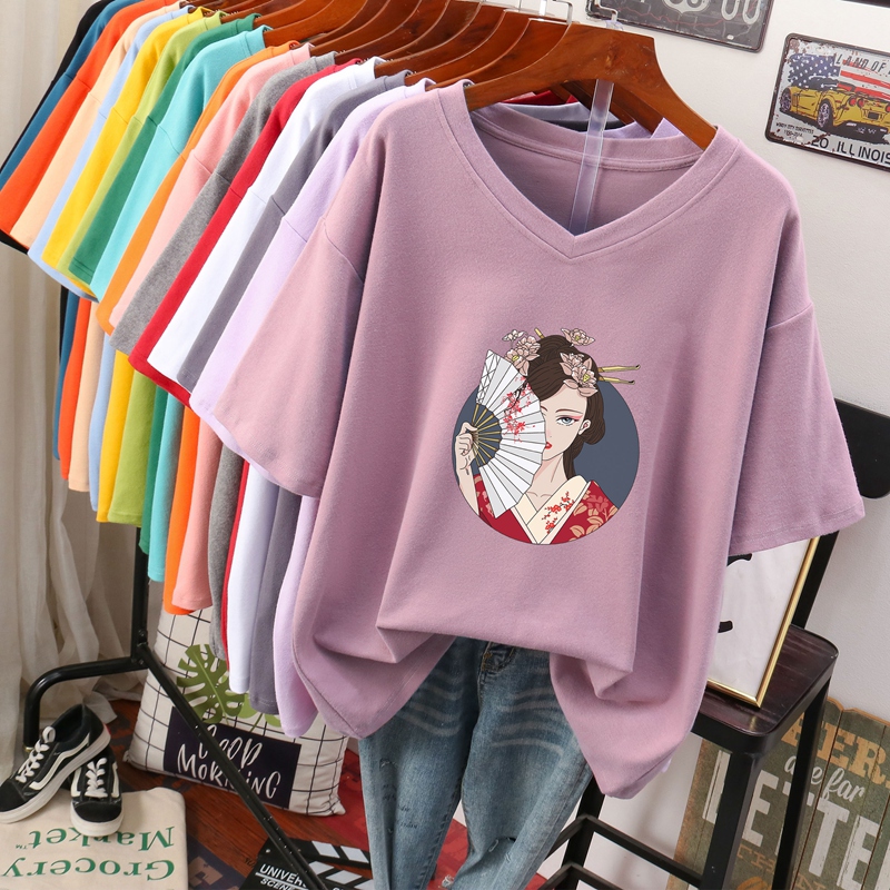 เสื้อยืดคอตตอน สกรีนลายน่ารัก มีหลากหลายสี ส่งฟรีทั่วไทย BY JIMIAO