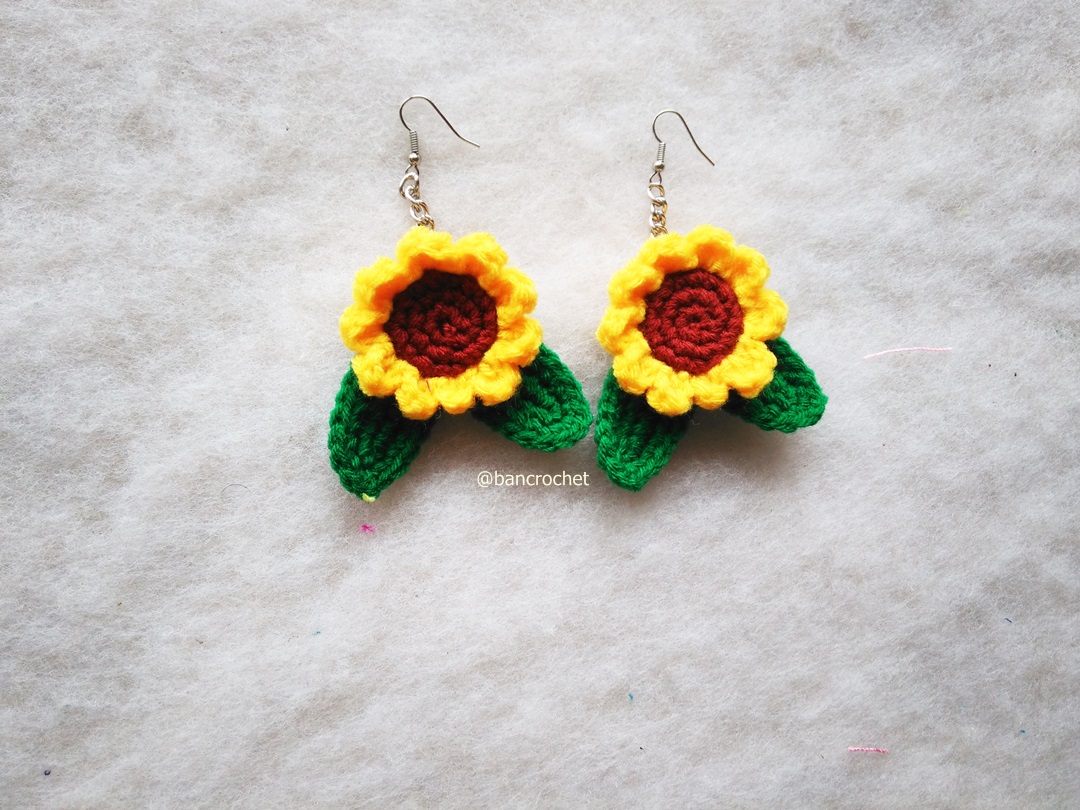 ต่างหูถักโครเชต์ crochet earrings หลากสี 5 นิ้ว