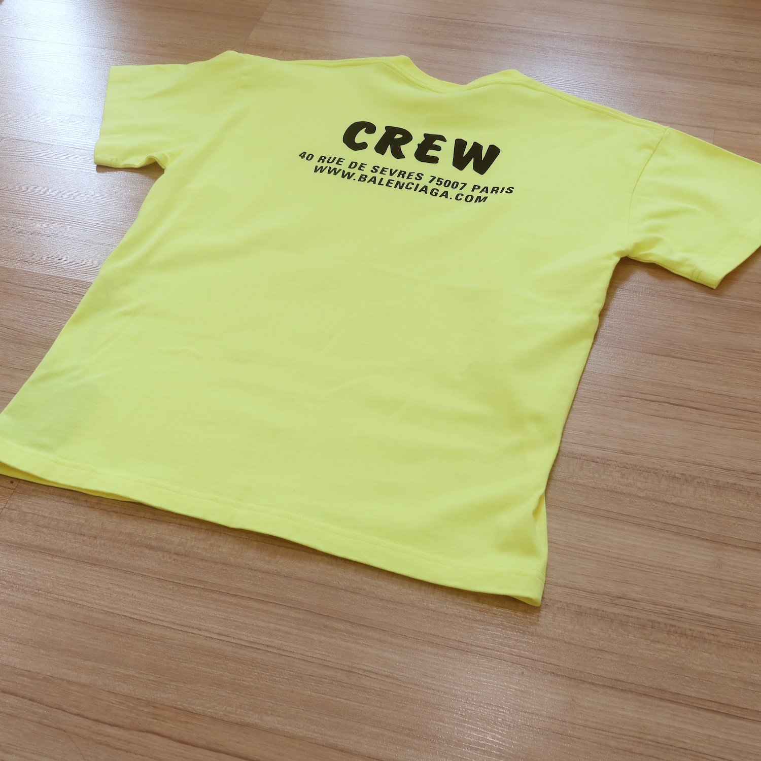 Balenciaga Yellow Crew Slogan Print T-shirt XS