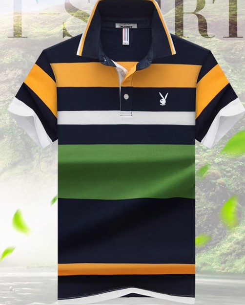 เสื้อ polo ผู้ชาย คอปก ลายขวาง แบบสวย ๆ สีสันสดใส เสื้อ polo ใส่เที่ยว ทำงาน สวย ๆ มีสไตล์ 298021