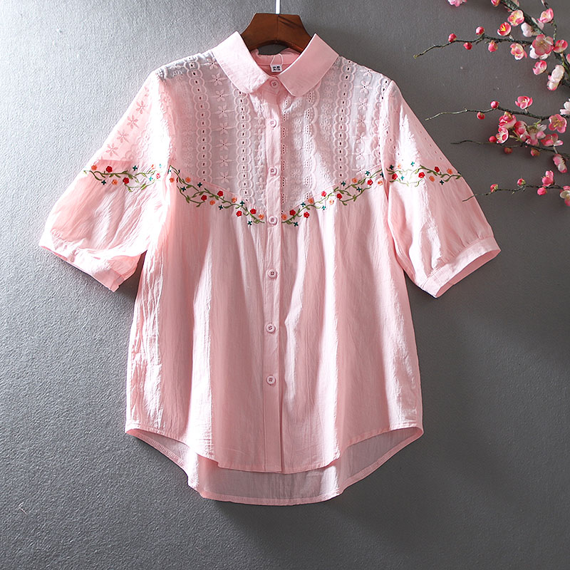 เสื้อลินิน เสื้อผ้าฝ้ายลินิน เสื้อเชิ้ตผ้าลินิน ปักลายสวยๆด้วยด้าย สไตล์VINTAGE BY Dreamroom