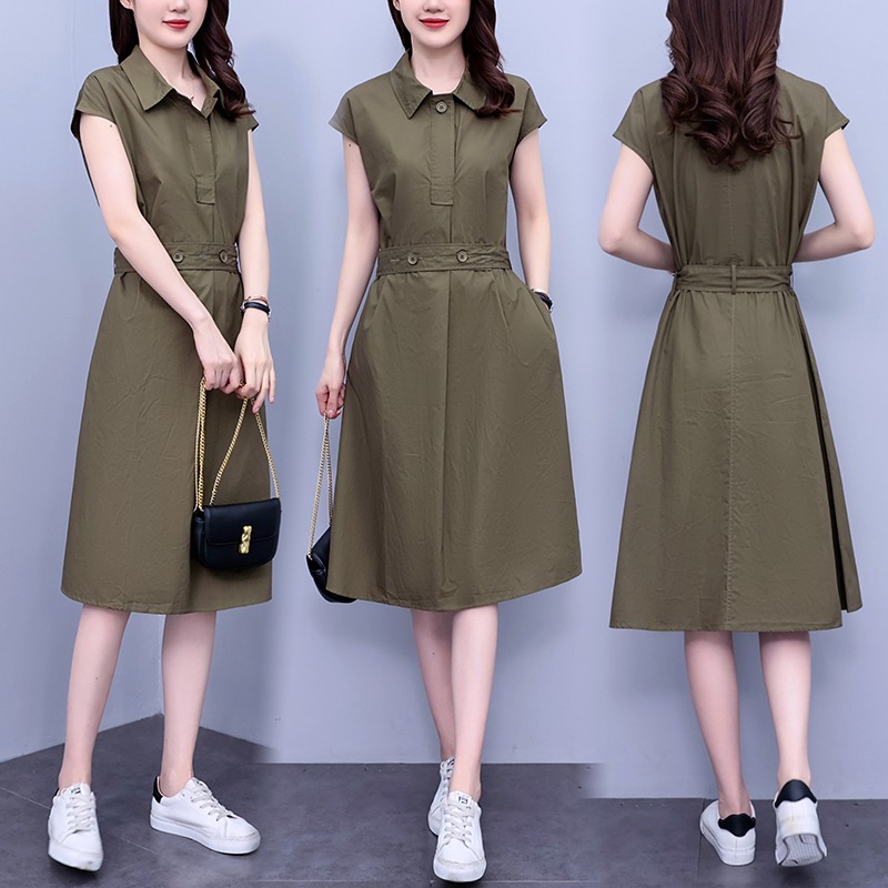 เดรสแขนสั้น มีไซส์ L-5XLอก 38-48 นิ้ว ใส่ได้ทั้งสาวหุ่นดีน่ารักจนถึงสาวอวบพลัสไซส์