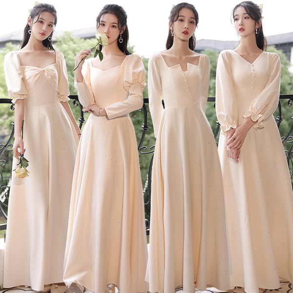 ชุดเพื่อนเจ้าสาวสีครีม ชุดเพื่อนเจ้าสาว ชุดไปงานแต่งงาน