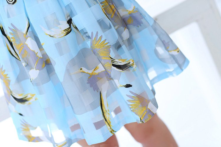 Skirt318 กระโปรงไซส์ใหญ่เอวสม็อคยางยืดหลัง ผ้าไหมแก้ว Organza โทนสีฟ้าพาสเทล มีซับในกางเกง งานสวยแมทช์กับเสื้อได้หลายแบบ
