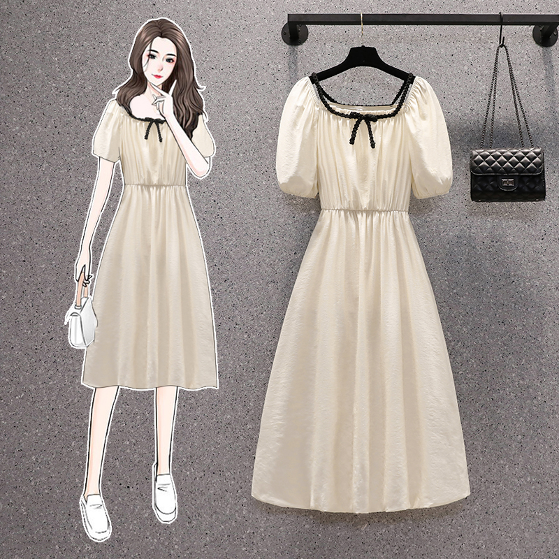 เดรสแขนสั้น มีไซส์ L-4XLอก 38-47 นิ้ว ใส่ได้ทั้งสาวหุ่นดีน่ารักจนถึงสาวอวบพลัสไซส์