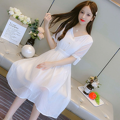 เดรสวัยรุ่น เดรสลูกไม้ชีฟอง By Meiyi women's clothing