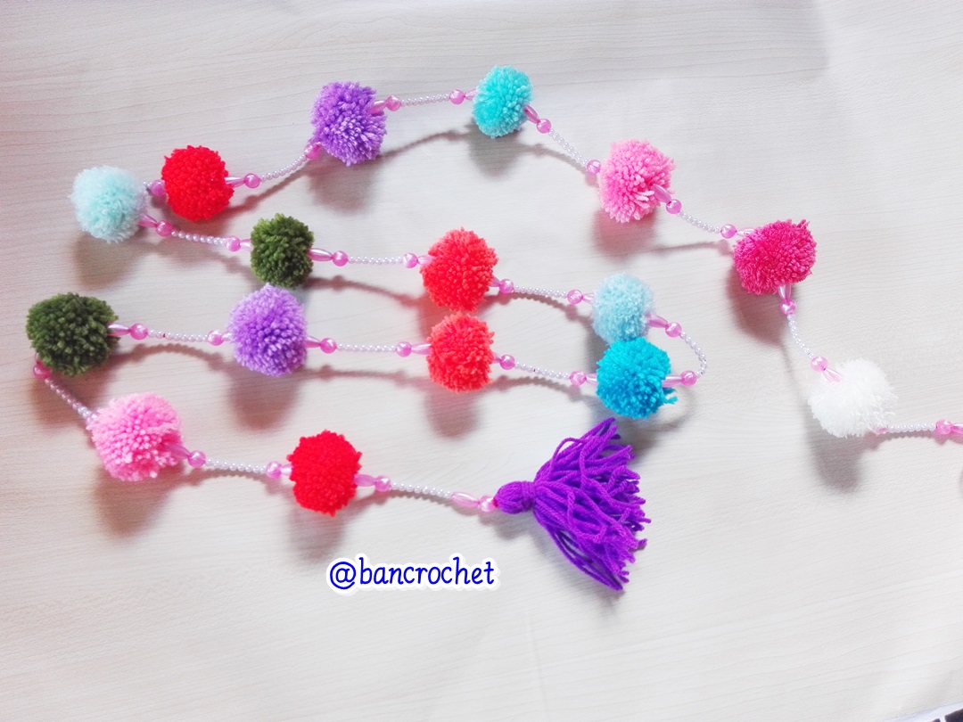 Bancrochet ม่านประตูโครเชต์ มู่ลี่ฉากกันห้อง crochet door hanging หลากสี 160 cm