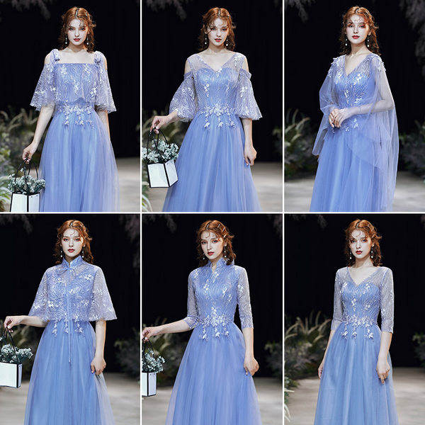 ชุดเพื่อนเจ้าสาว ชุดไปงานแต่งงาน ชุดเพื่อนเจ้าสาวสีฟ้า