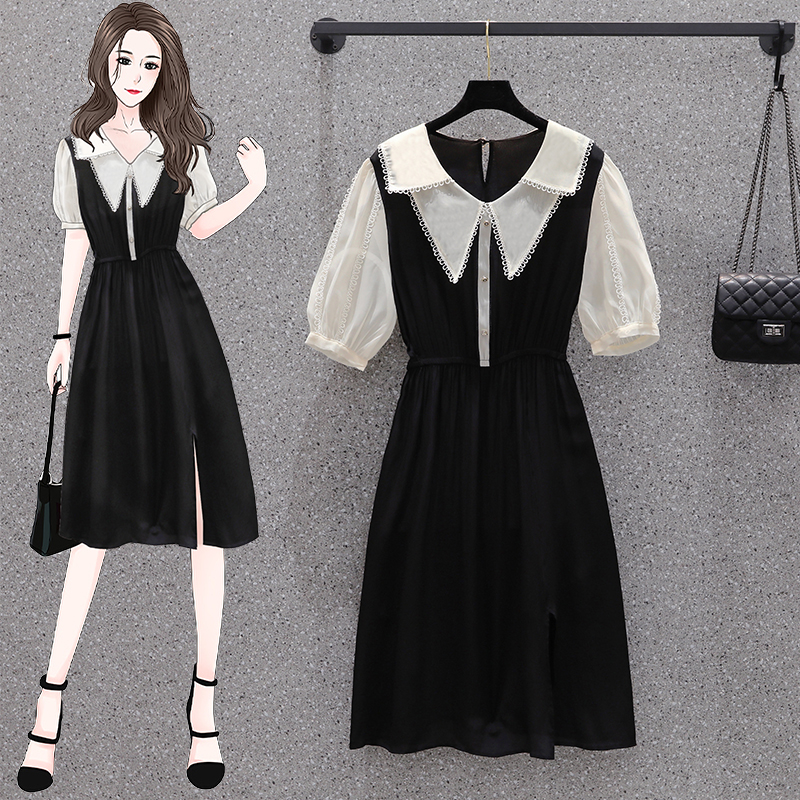 เดรสแขนสั้น มีไซส์ L-4XLอก 38-47 นิ้ว ใส่ได้ทั้งสาวหุ่นดีน่ารักจนถึงสาวอวบพลัสไซส์