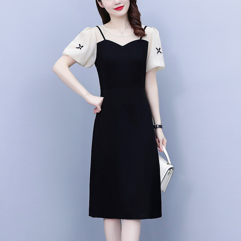เดรสแขนสั้น มีไซส์ L-5XLอก 38-48 นิ้ว ใส่ได้ทั้งสาวหุ่นดีน่ารักจนถึงสาวอวบพลัสไซส์
